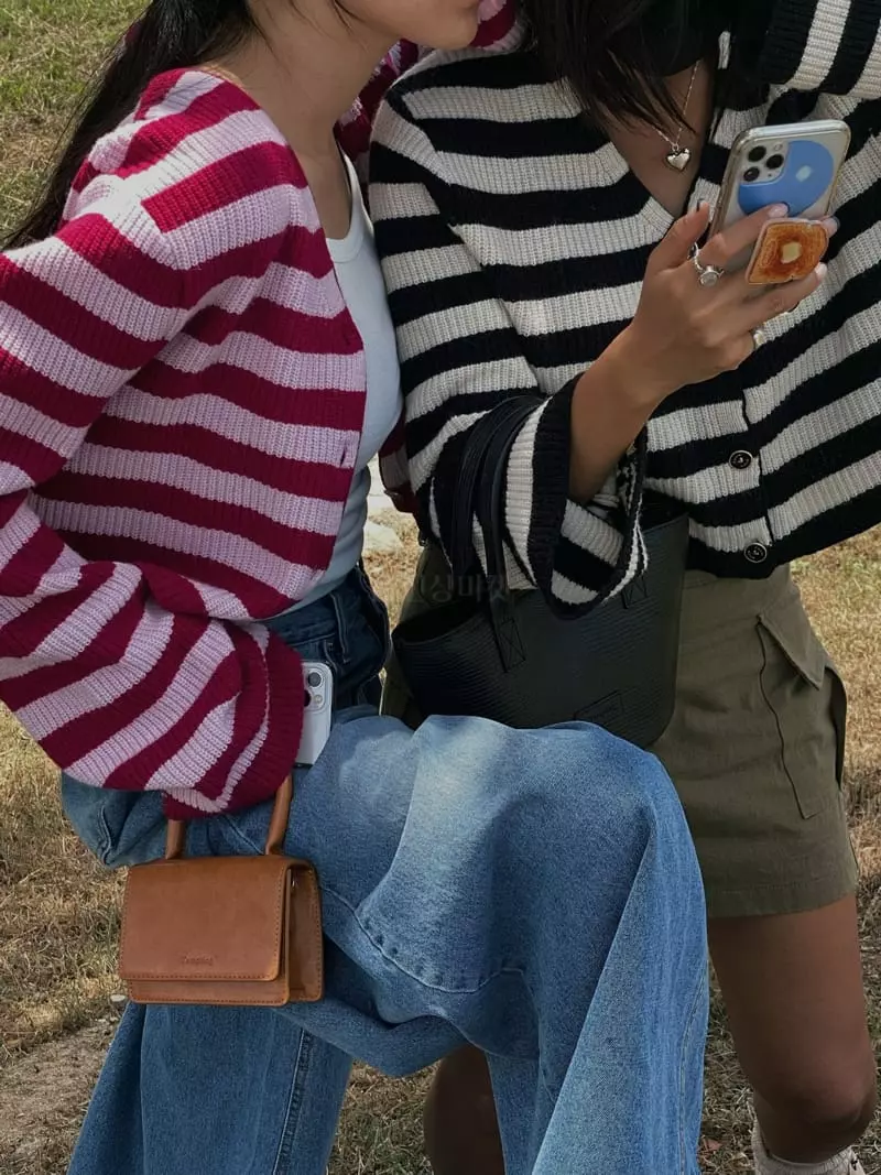 Tempting - Korean Women Fashion - #momslook - Stripes Cardigan - 4
