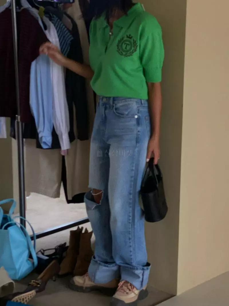 Tempting - Korean Women Fashion - #womensfashion - Roll-up Vintage Jeans - 2