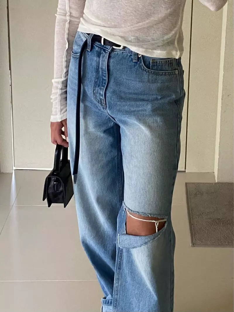 Tempting - Korean Women Fashion - #womensfashion - Roll-up Vintage Jeans - 6