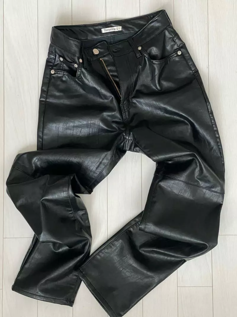 Tempting - Korean Women Fashion - #womensfashion - Arc Leather Pants - 5