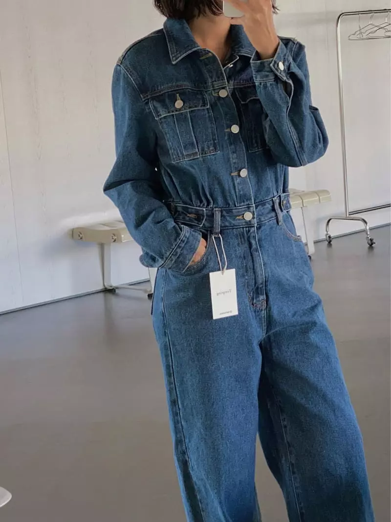 Tempting - Korean Women Fashion - #womensfashion - Jen Denim Jumpsuit - 3