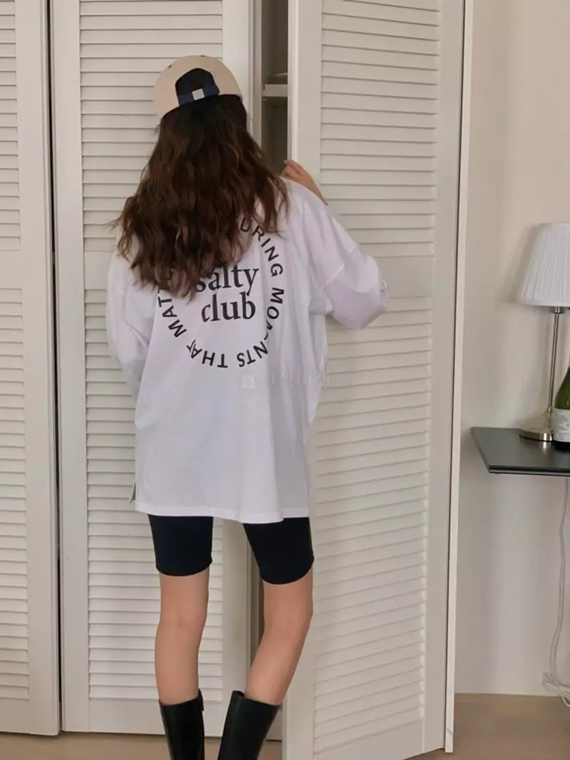 Tfarm - Korean Women Fashion - #momslook - Salty Slit Tee - 8