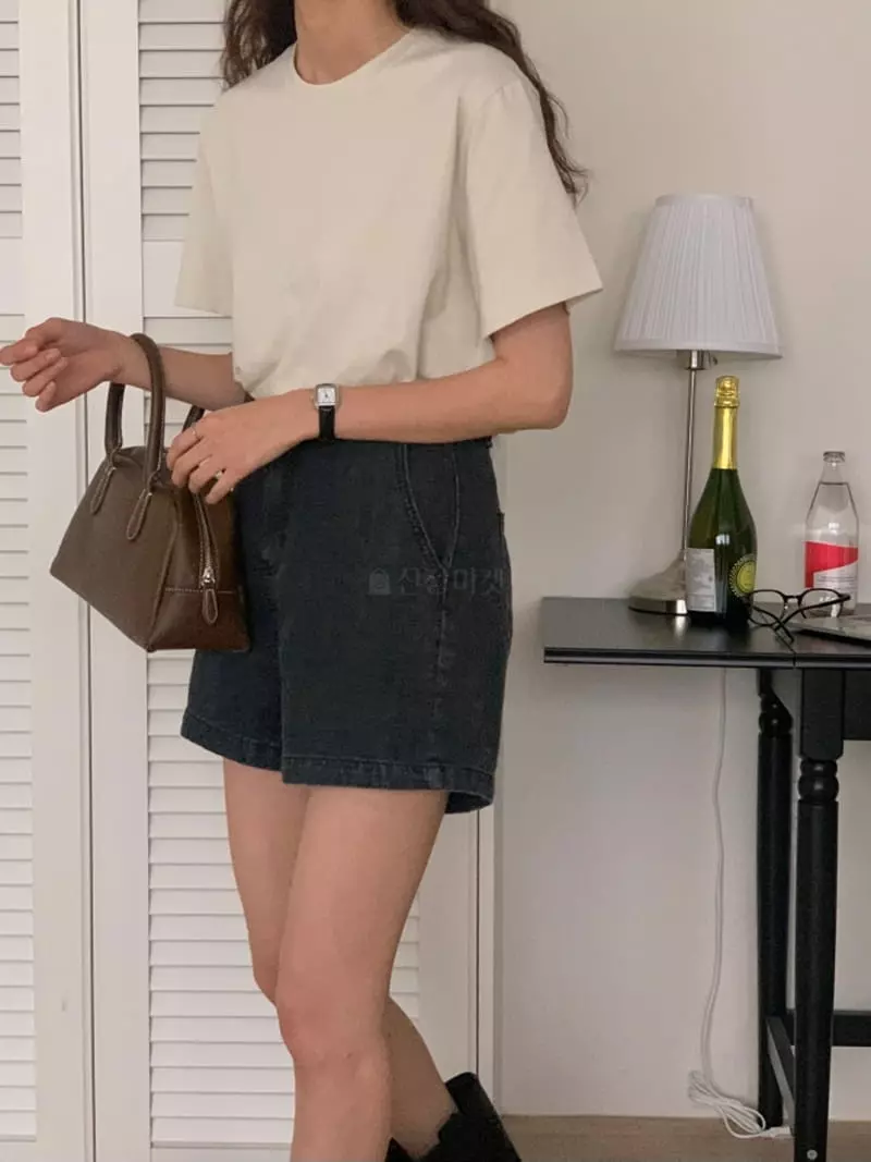 Tfarm - Korean Women Fashion - #momslook - Basic Short Sleeves Tee
