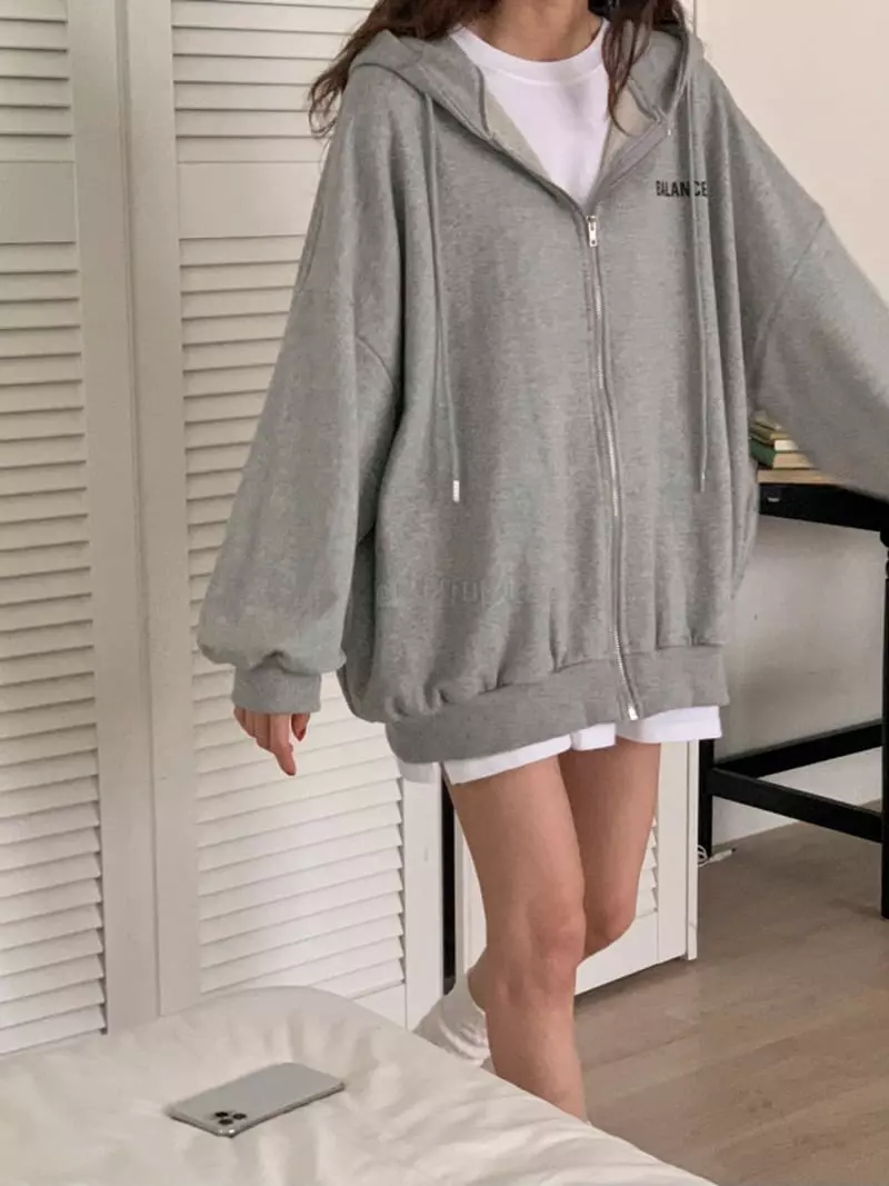 Tfarm - Korean Women Fashion - #momslook - Balance Hoody Zip-up - 2