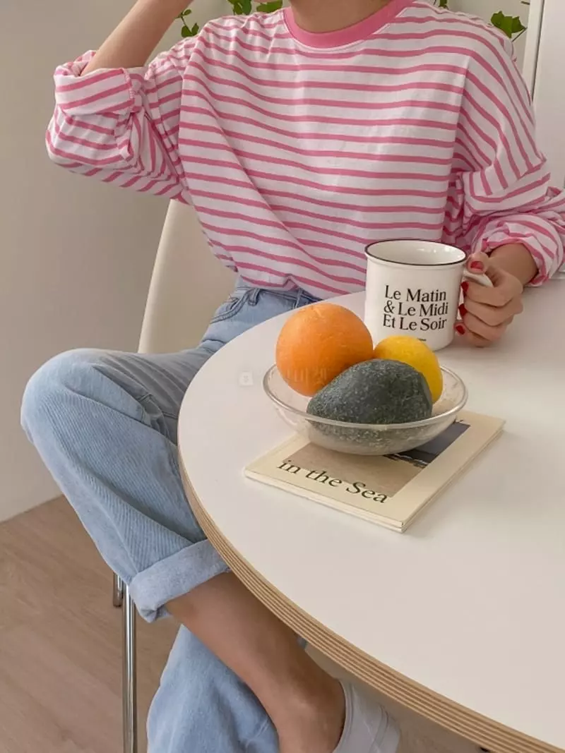 Tfarm - Korean Women Fashion - #momslook - Roen Stripes Tee - 2