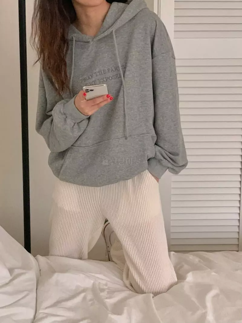 Tfarm - Korean Women Fashion - #momslook - Lettering Hoody - 3