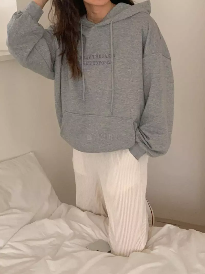 Tfarm - Korean Women Fashion - #momslook - Lettering Hoody - 4