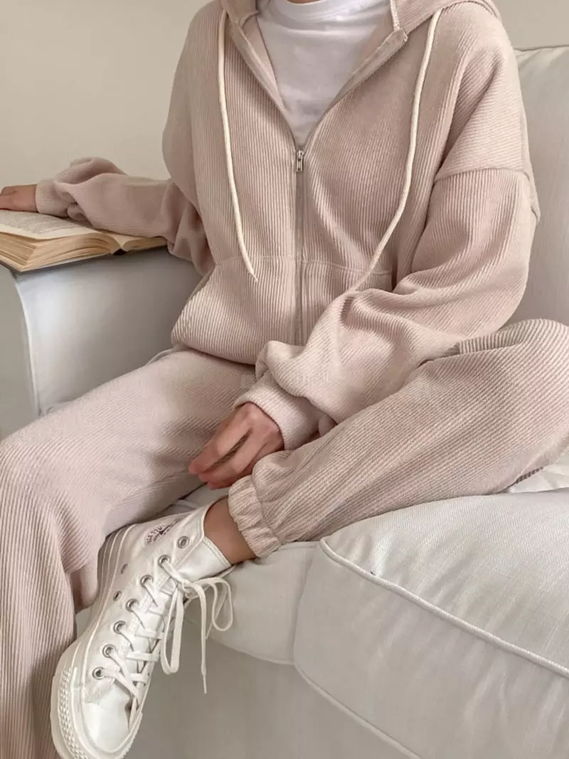 Tfarm - Korean Women Fashion - #romanticstyle - Tenda Zip-up Set - 5