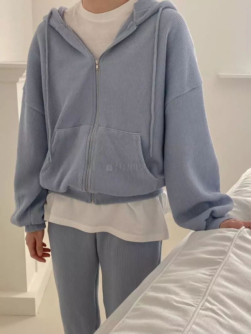 Tfarm - Korean Women Fashion - #vintageinspired - Tenda Zip-up Set