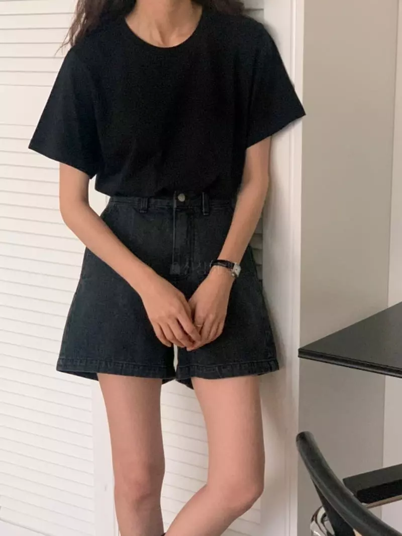 Tfarm - Korean Women Fashion - #womensfashion - Basic Short Sleeves Tee - 12