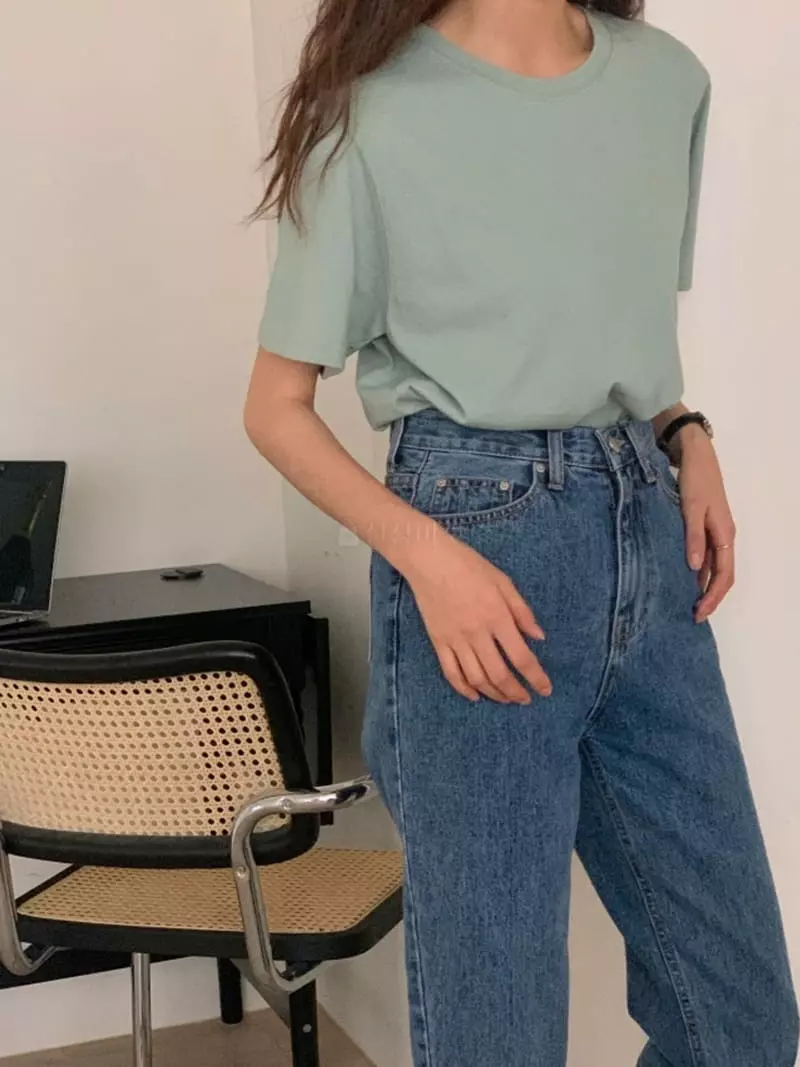 Tfarm - Korean Women Fashion - #womensfashion - Basic Short Sleeves Tee - 8