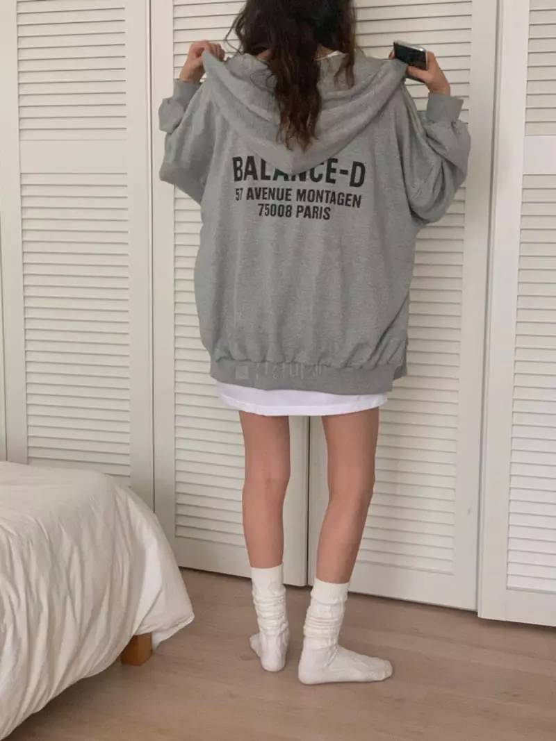 Tfarm - Korean Women Fashion - #womensfashion - Balance Hoody Zip-up
