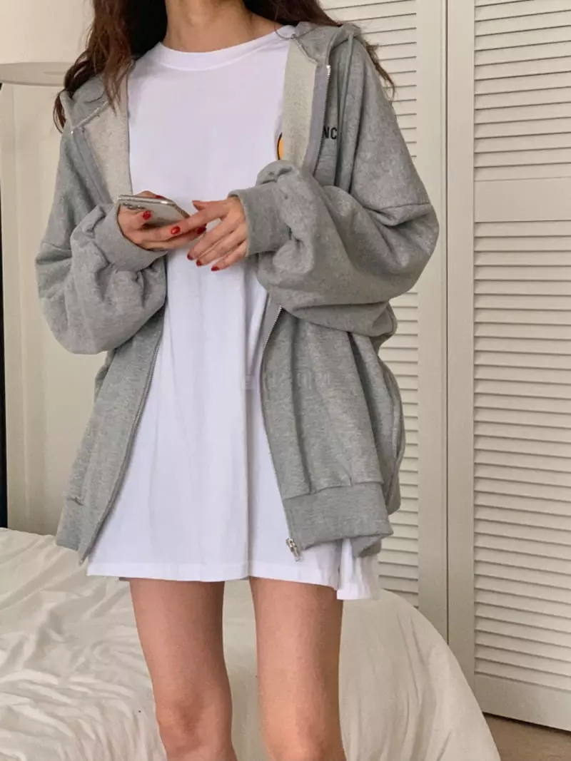 Tfarm - Korean Women Fashion - #womensfashion - Balance Hoody Zip-up - 3