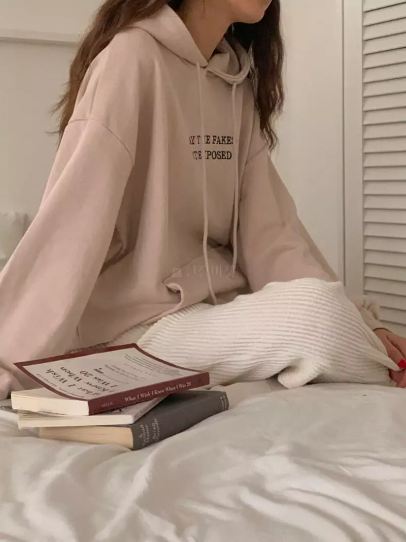 Tfarm - Korean Women Fashion - #womensfashion - Lettering Hoody - 2