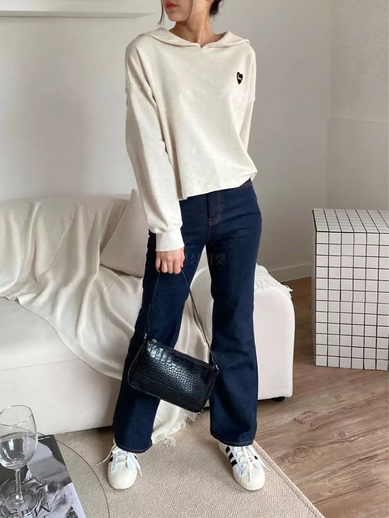 The Nkino - Korean Women Fashion - #momslook - Heart Sailor Sweatshirt - 8