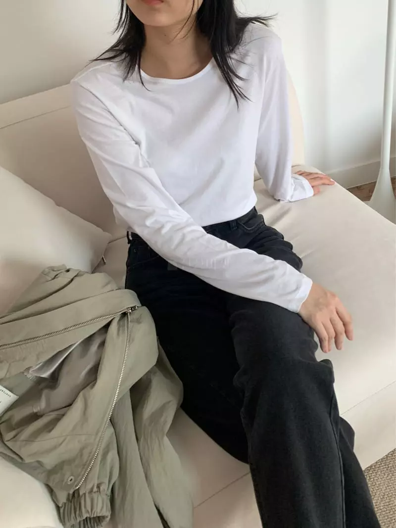 The Nkino - Korean Women Fashion - #momslook - Natural Round Tee - 2