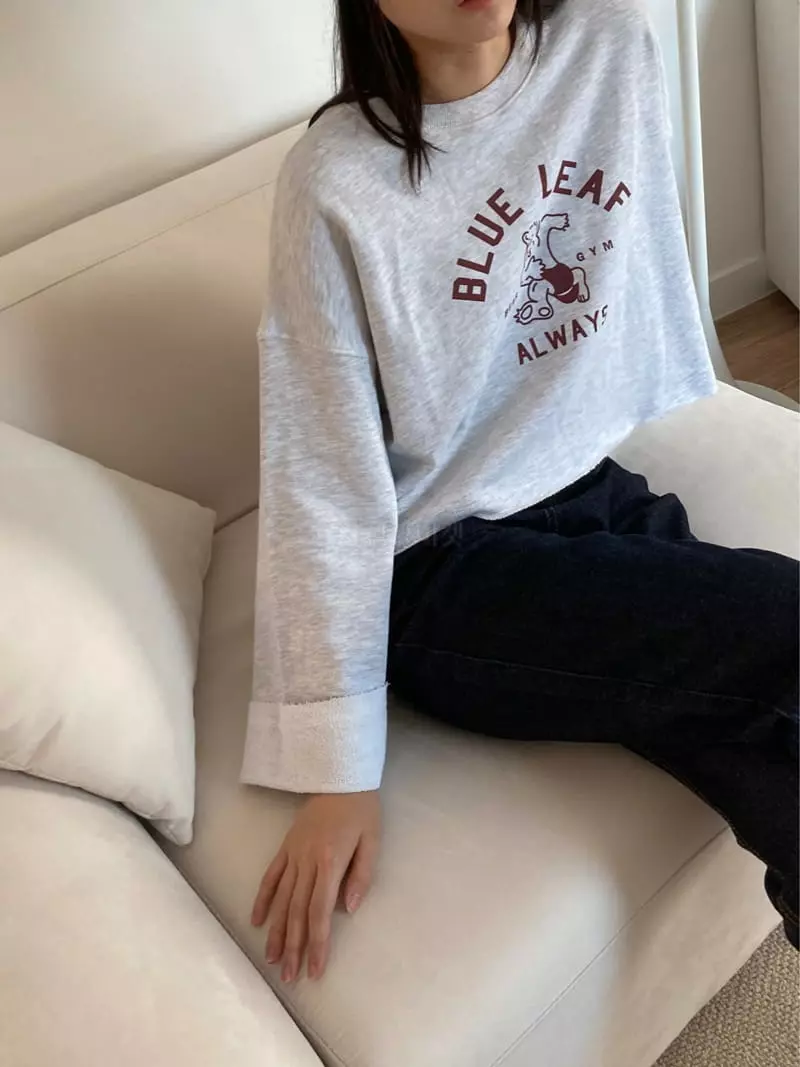 The Nkino - Korean Women Fashion - #womensfashion - Blue Riff Sweatshirt