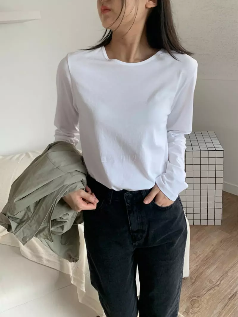The Nkino - Korean Women Fashion - #womensfashion - Natural Round Tee