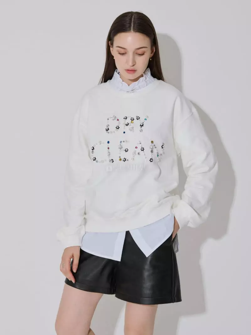 Theany - Korean Women Fashion - #momslook - Flower Beeds Tee - 12