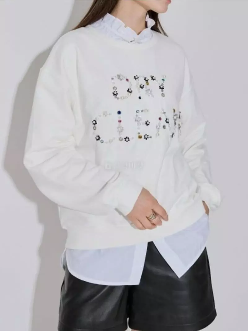 Theany - Korean Women Fashion - #momslook - Flower Beeds Tee - 2
