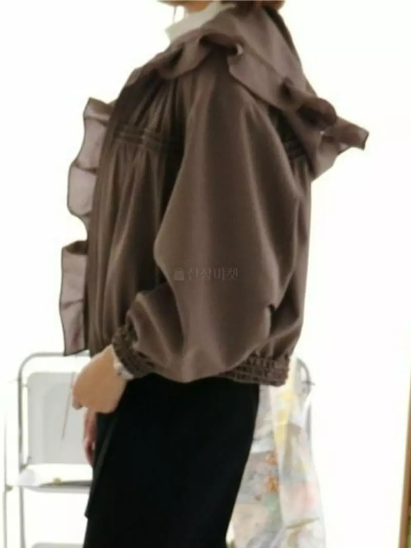 Theany - Korean Women Fashion - #momslook - Frill Hoody Jumper - 5