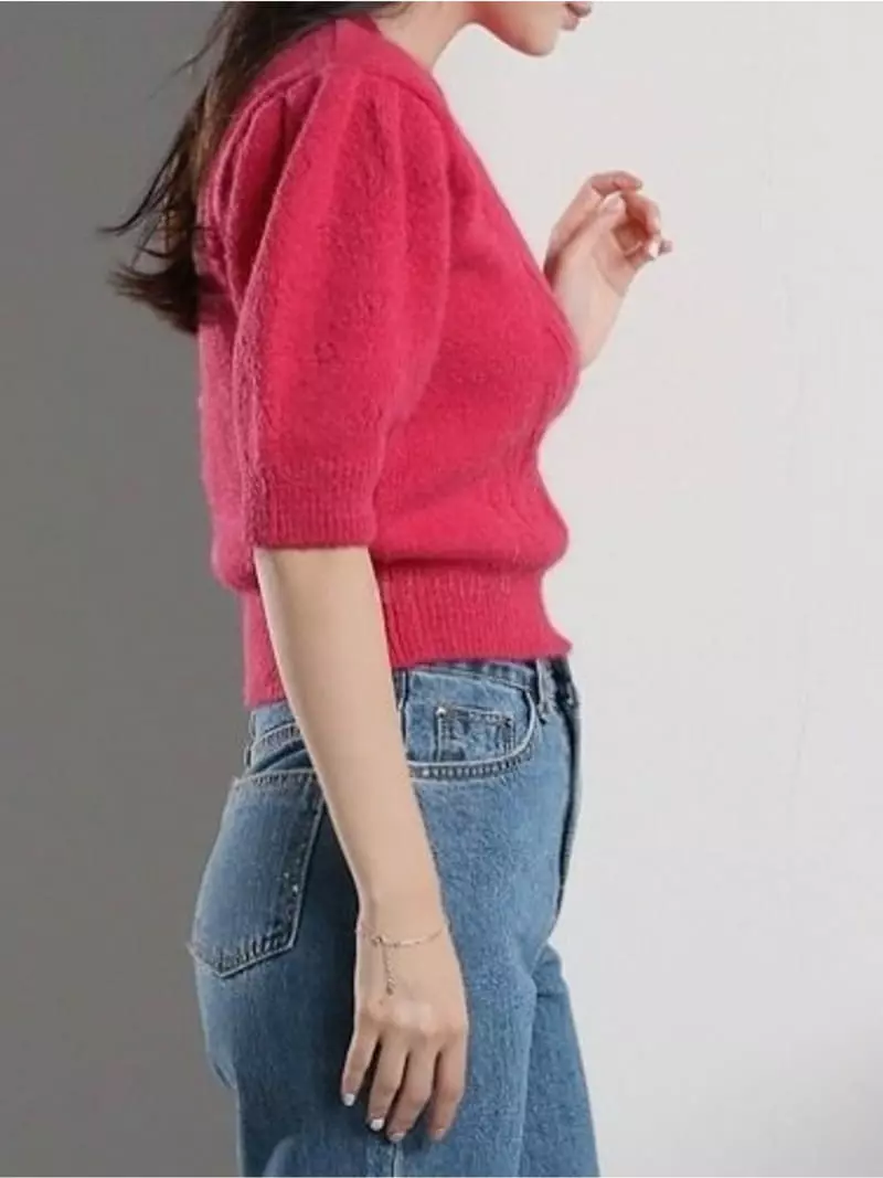 Theany - Korean Women Fashion - #momslook - Slpaca Scsi Knit Tee - 3