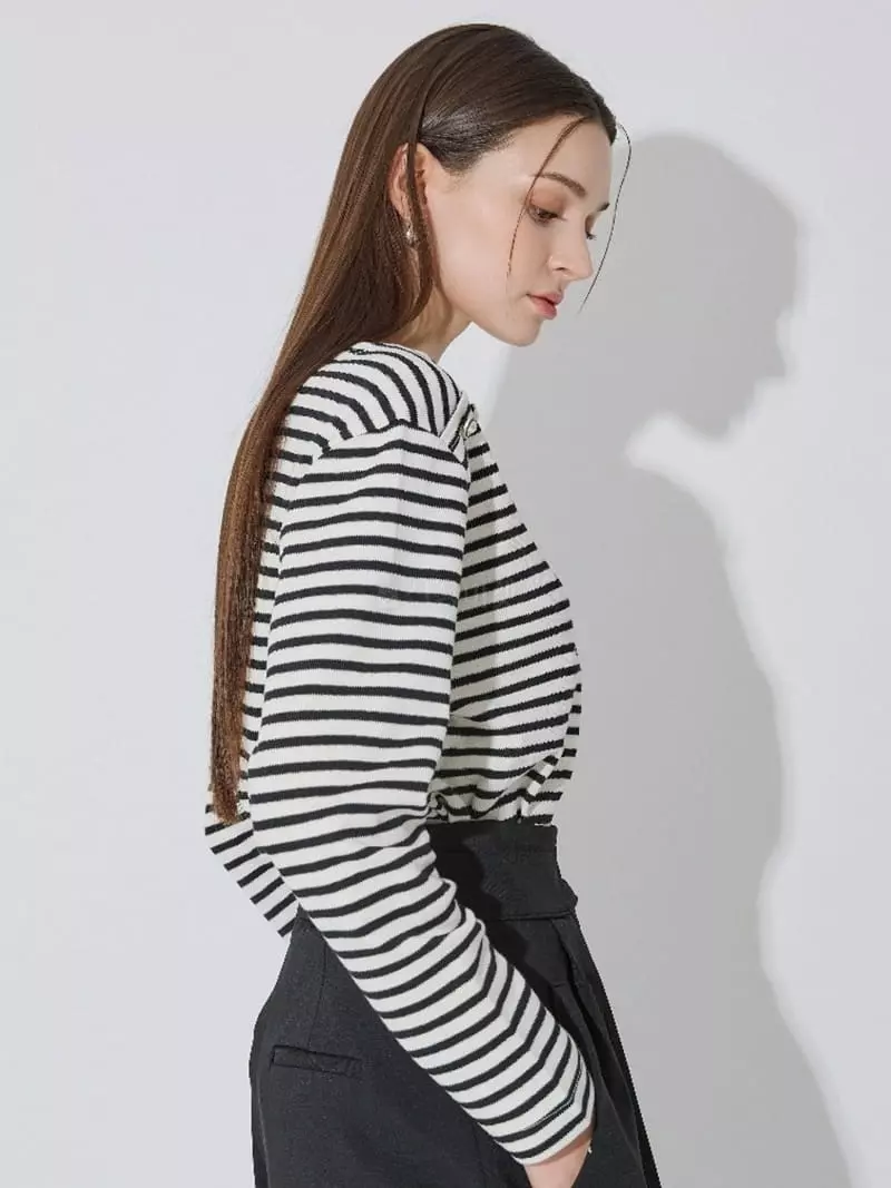 Theany - Korean Women Fashion - #momslook - Shoulder Button Tee - 7