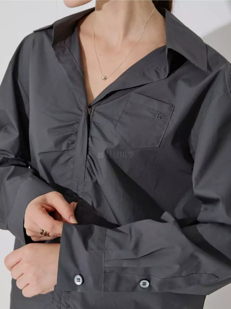 Theany - Korean Women Fashion - #momslook - Shirring Shirt - 2