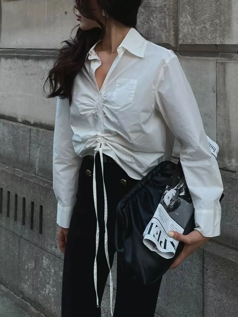Theany - Korean Women Fashion - #momslook - Shirring Shirt - 6