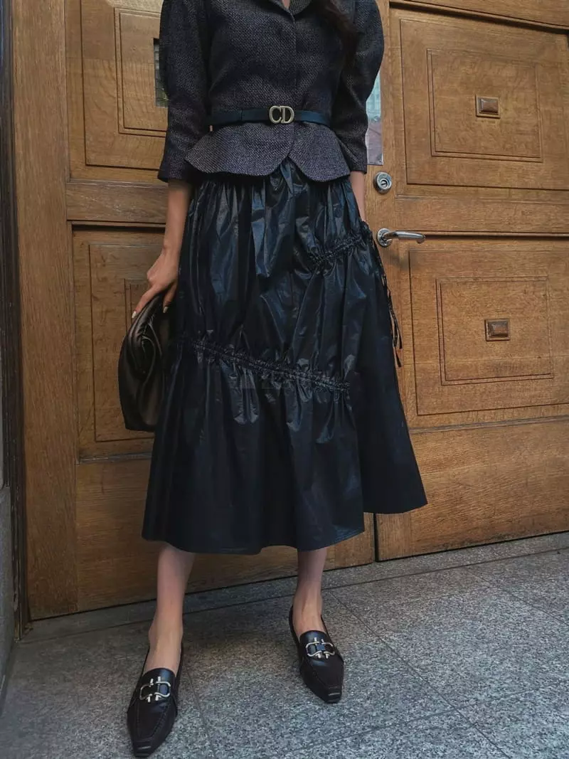 Theany - Korean Women Fashion - #momslook - Shirring Maxy Skirt