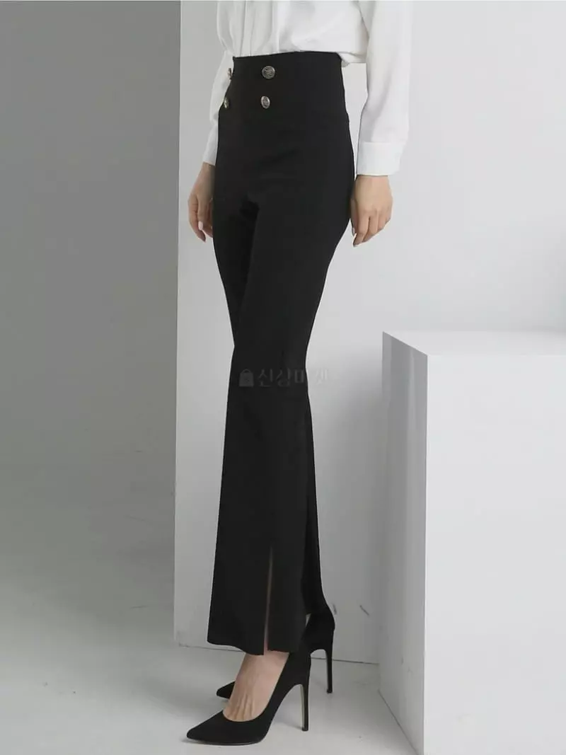 Theany - Korean Women Fashion - #momslook - Button Slit Pants - 10