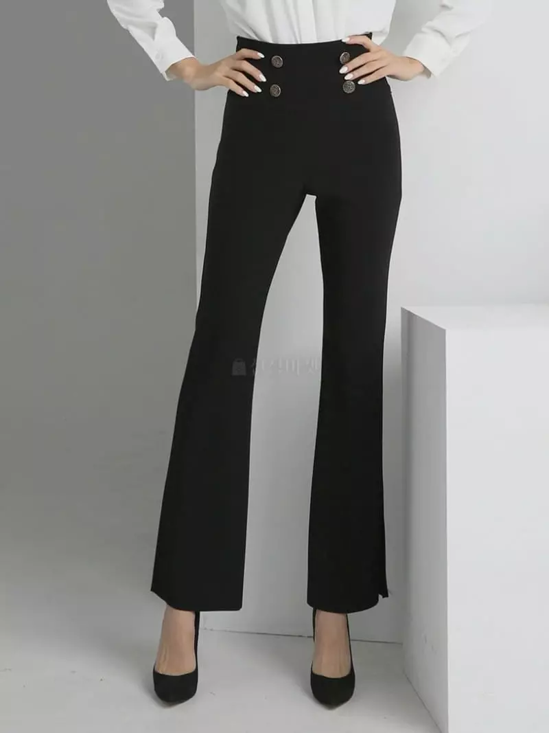 Theany - Korean Women Fashion - #momslook - Button Slit Pants - 12