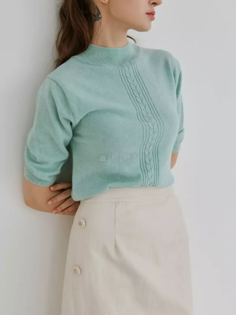 Theany - Korean Women Fashion - #momslook - Merry Knit Tee - 7