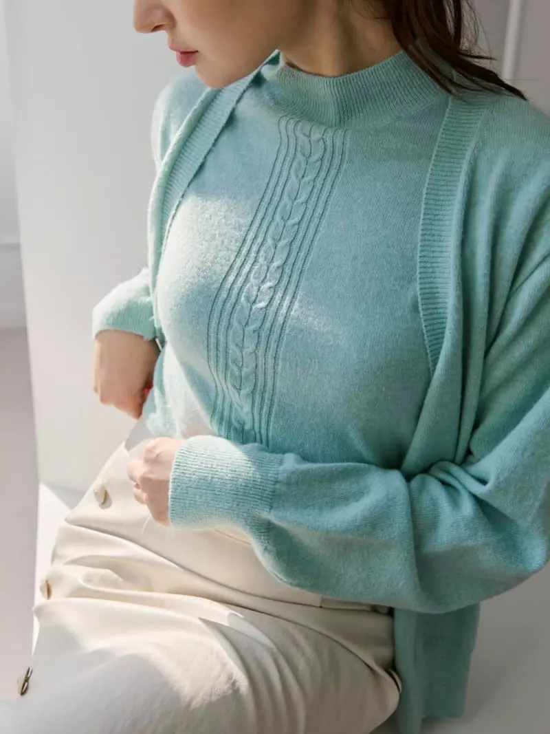 Theany - Korean Women Fashion - #momslook - Merry Knit Tee - 9