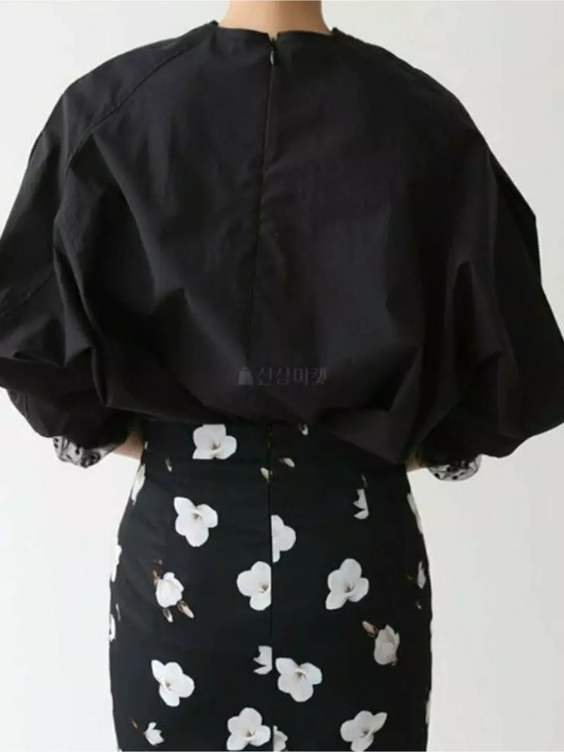 Theany - Korean Women Fashion - #momslook - Lace Block Blouse - 12