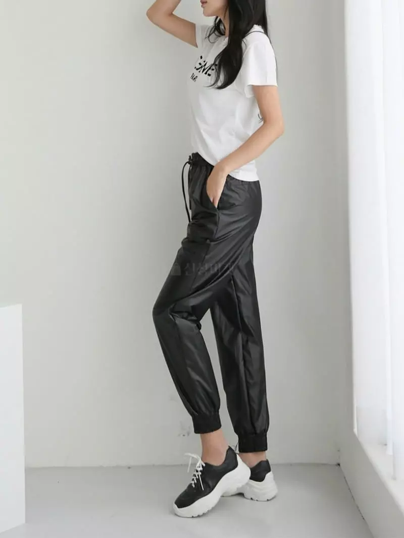Theany - Korean Women Fashion - #momslook - Leather Pants - 5