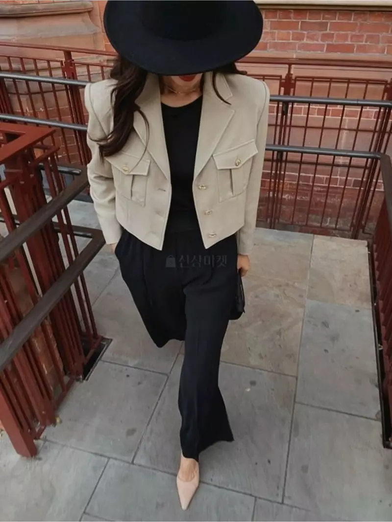 Theany - Korean Women Fashion - #momslook - Double Crop Jacket - 12