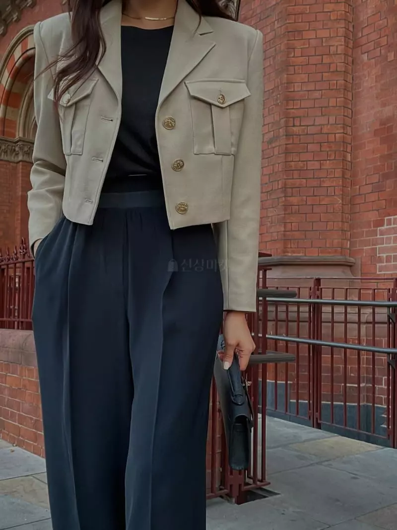 Theany - Korean Women Fashion - #momslook - Double Crop Jacket - 8