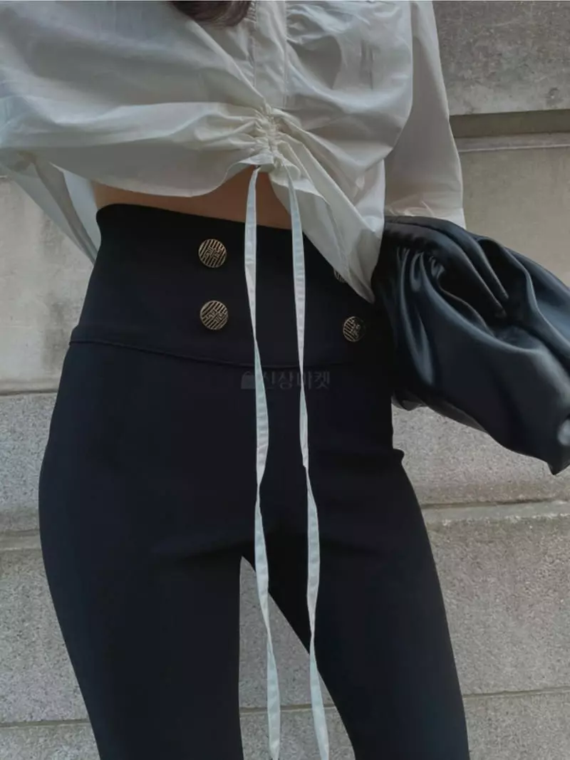 Theany - Korean Women Fashion - #vintagekidsstyle - Button Slit Pants - 4