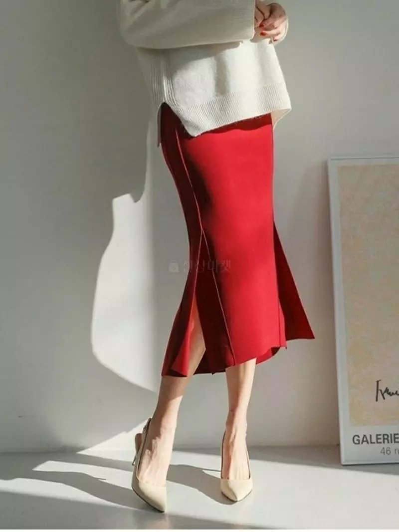 Theany - Korean Women Fashion - #restrostyle - Sasun Slit Skirt - 7