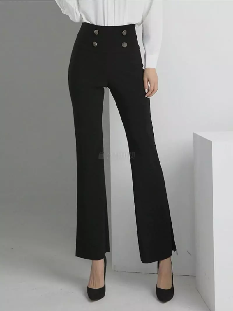 Theany - Korean Women Fashion - #romanticstyle - Button Slit Pants - 6