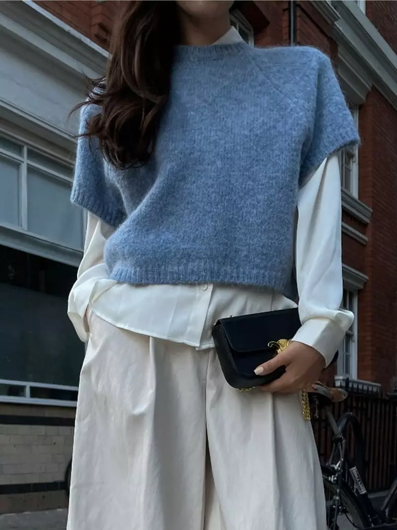 Theany - Korean Women Fashion - #romanticstyle - Mix Mohair Knit Tee - 5