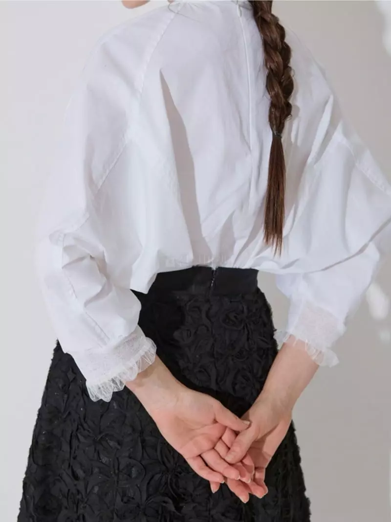 Theany - Korean Women Fashion - #thelittlethings - Lace Block Blouse - 3