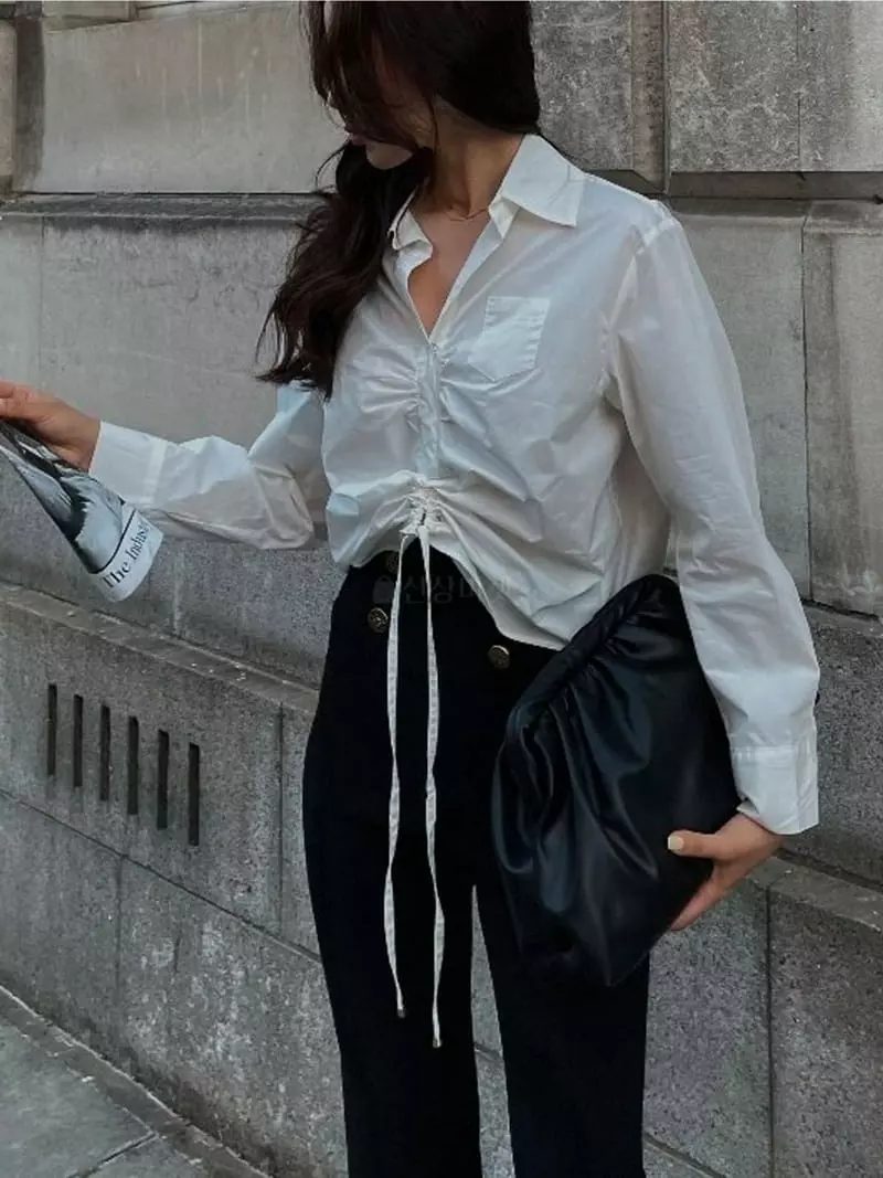 Theany - Korean Women Fashion - #vintagekidsstyle - Shirring Shirt - 9