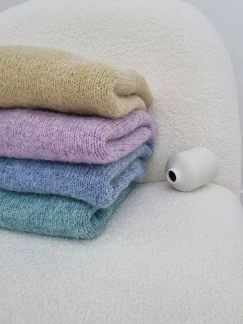 Theany - Korean Women Fashion - #vintagekidsstyle - Mix Mohair Knit Tee - 2