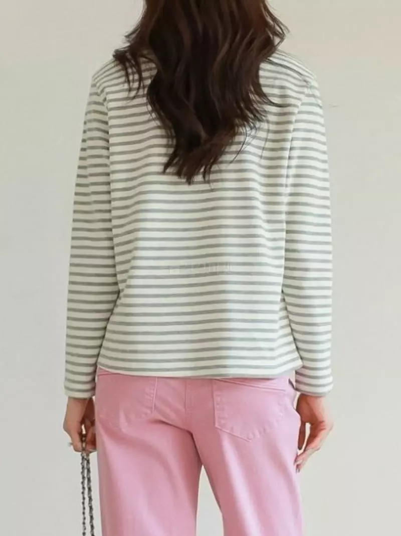 Theany - Korean Women Fashion - #womensfashion - Shoulder Button Tee - 2