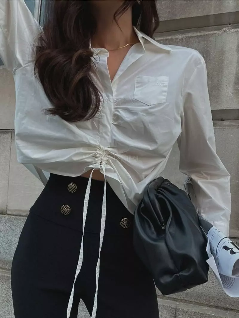 Theany - Korean Women Fashion - #womensfashion - Shirring Shirt - 7