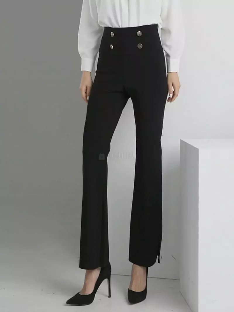 Theany - Korean Women Fashion - #womensfashion - Button Slit Pants - 11