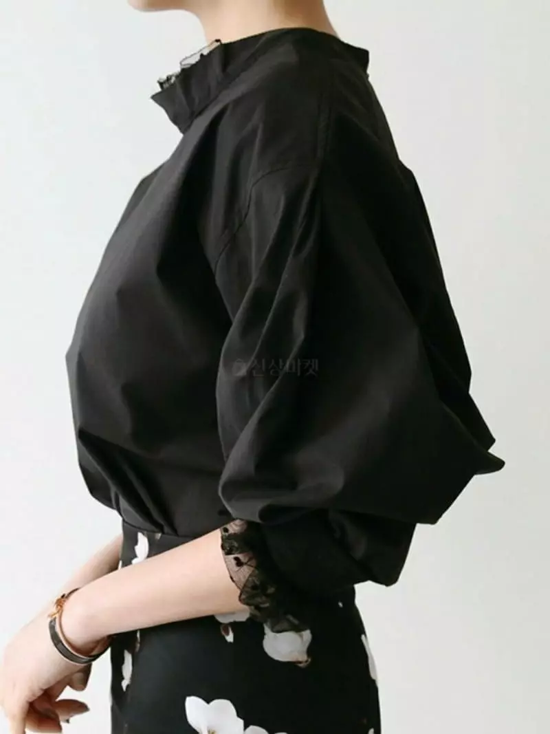 Theany - Korean Women Fashion - #womensfashion - Lace Block Blouse - 11
