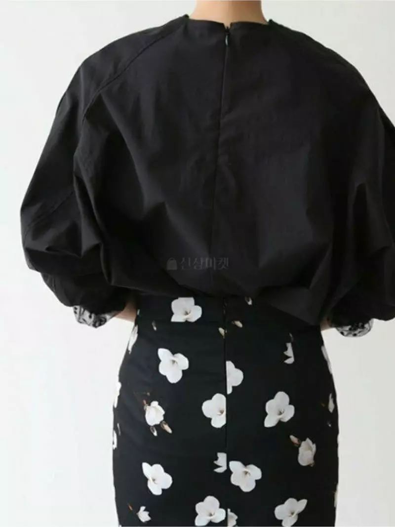 Theany - Korean Women Fashion - #womensfashion - Lace Block Blouse - 5